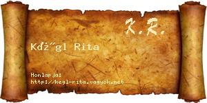 Kégl Rita névjegykártya