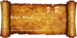 Kégl Rita névjegykártya